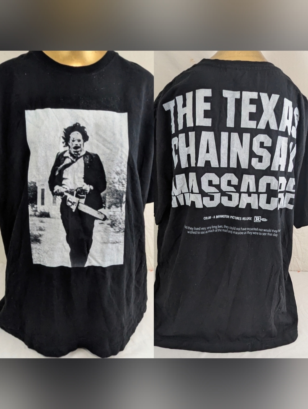 The Texas Chainsaw Massacre Men's Black Tshirt Double Sided XL